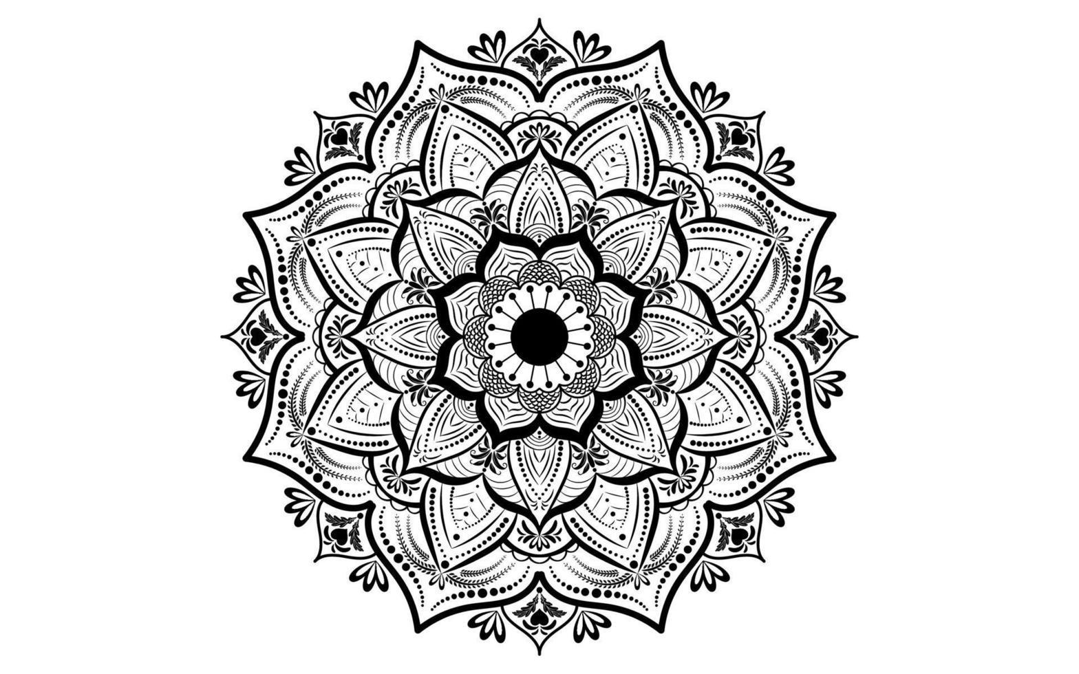 Circular pattern flower of mandala with black and white,Vector mandala floral patterns with white background vector