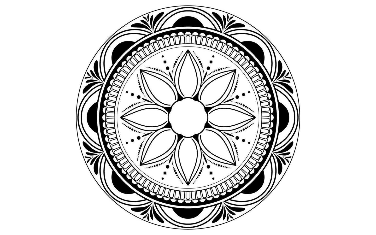 patrón floral mandala, elementos decorativos vintage vector