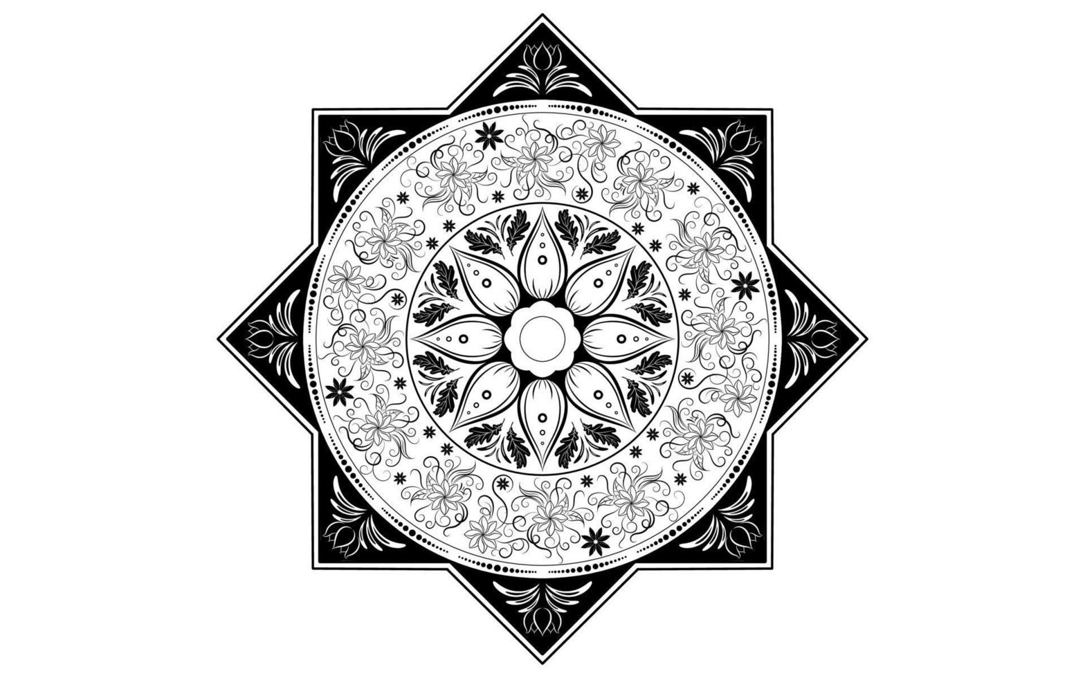 Mandala floral pattern, Vintage decorative elements vector