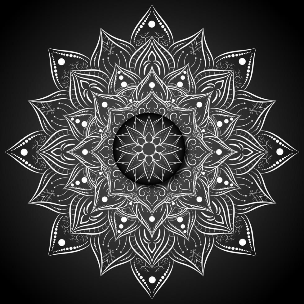 patrón floral mandala, elementos decorativos vintage vector