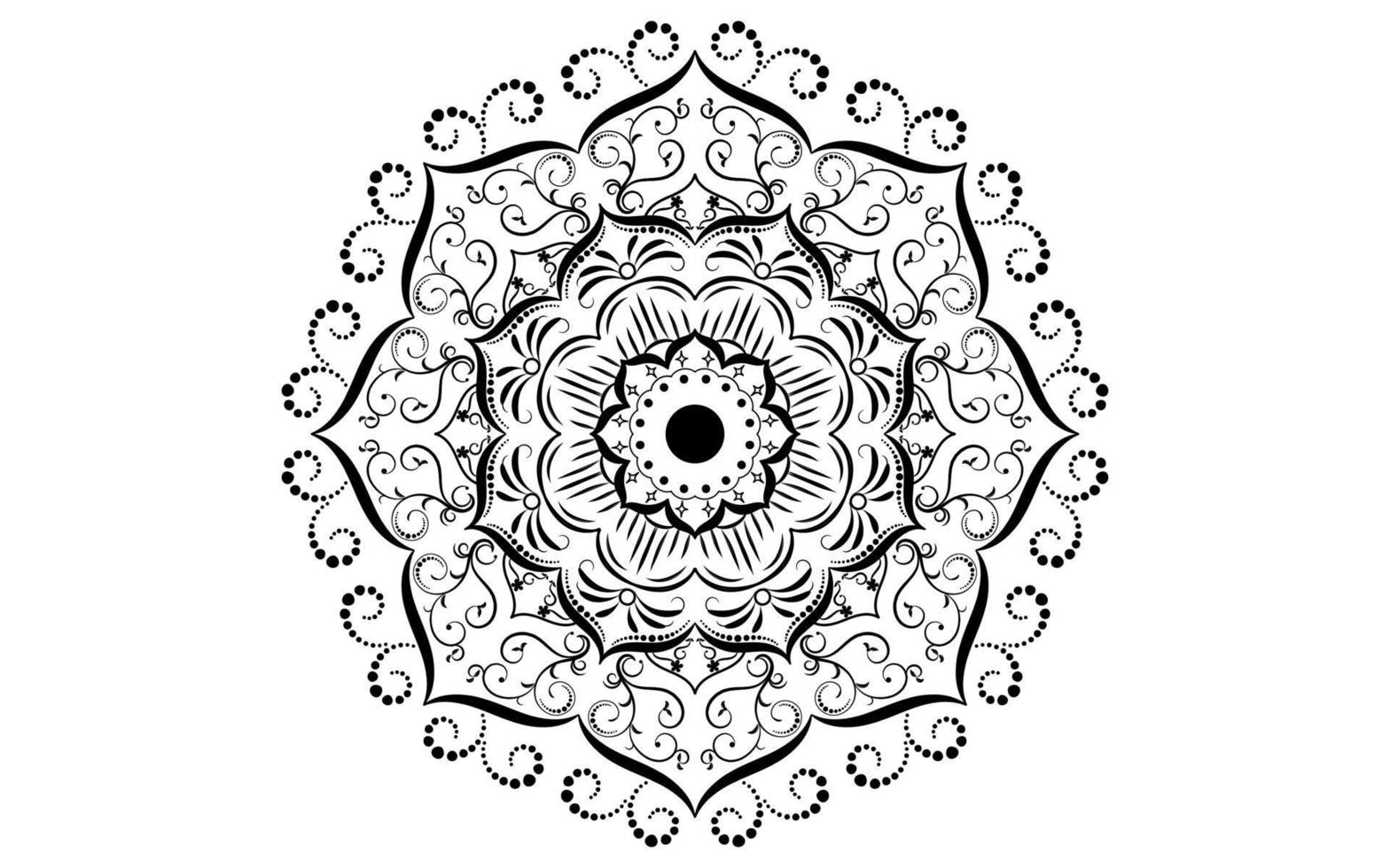 Circular pattern flower of mandala with black and white,Vector mandala floral patterns with white background vector