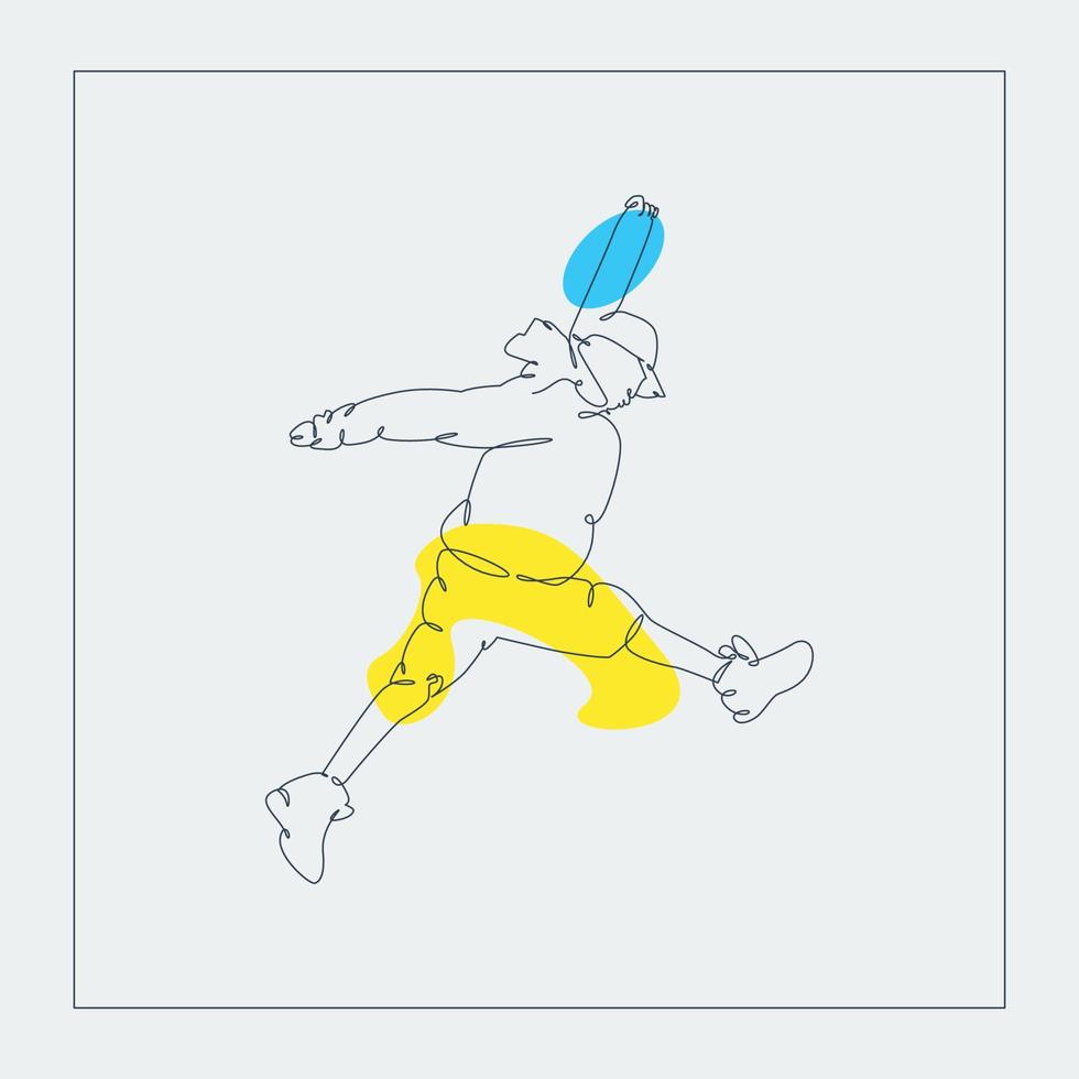 jumping man  in modern minimalist continues art style vector