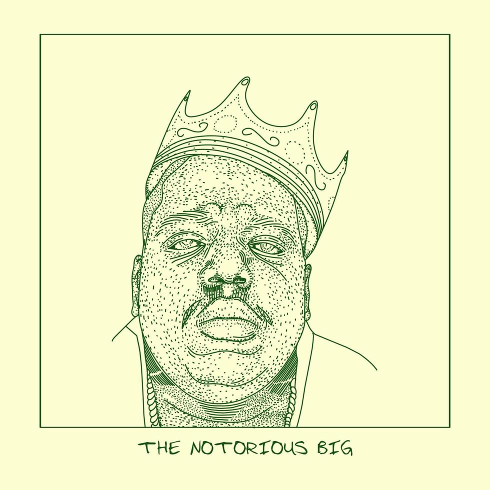Christopher George Latore Wallace, or The Notorious BIG, Biggie Smalls,  Biggie in colorful illustration portrait 7445452 Vector Art at Vecteezy