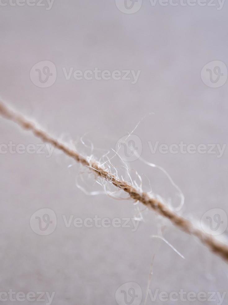 Natural rustic hemp cord was pulled straight line photo