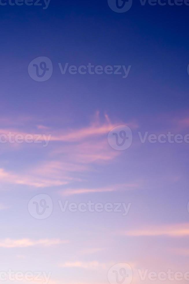 Fluffy clouds in the blue sky with morning light from the sunrise photo