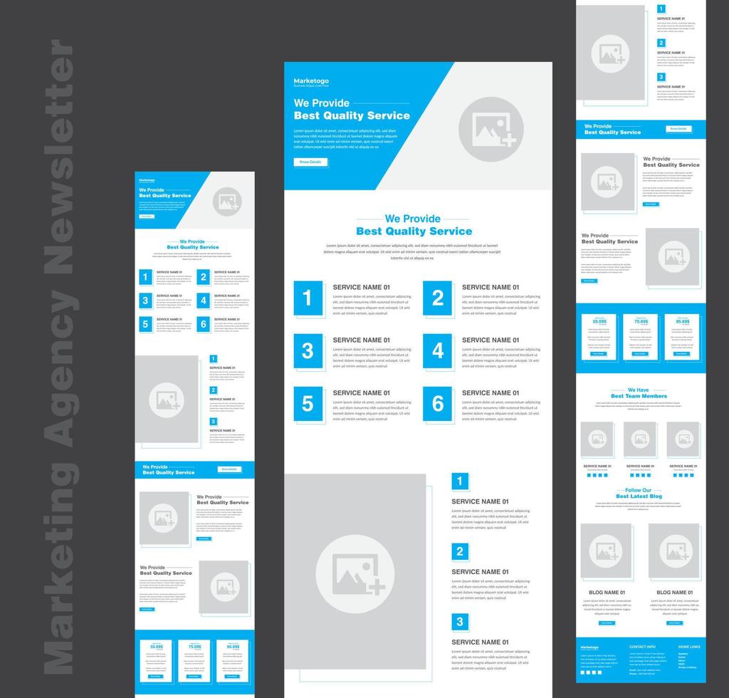 Latest Marketing Agency Email Template For Promoting Email Campaign And Services vector