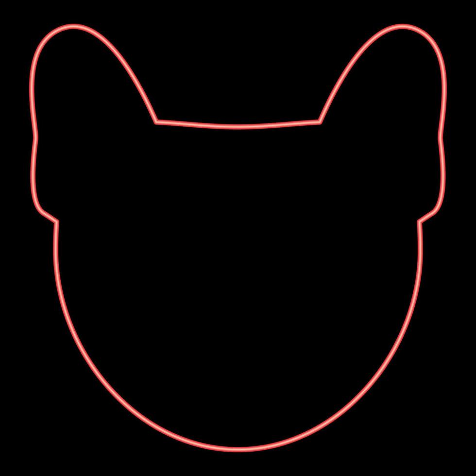 Neon dog head red color vector illustration flat style image