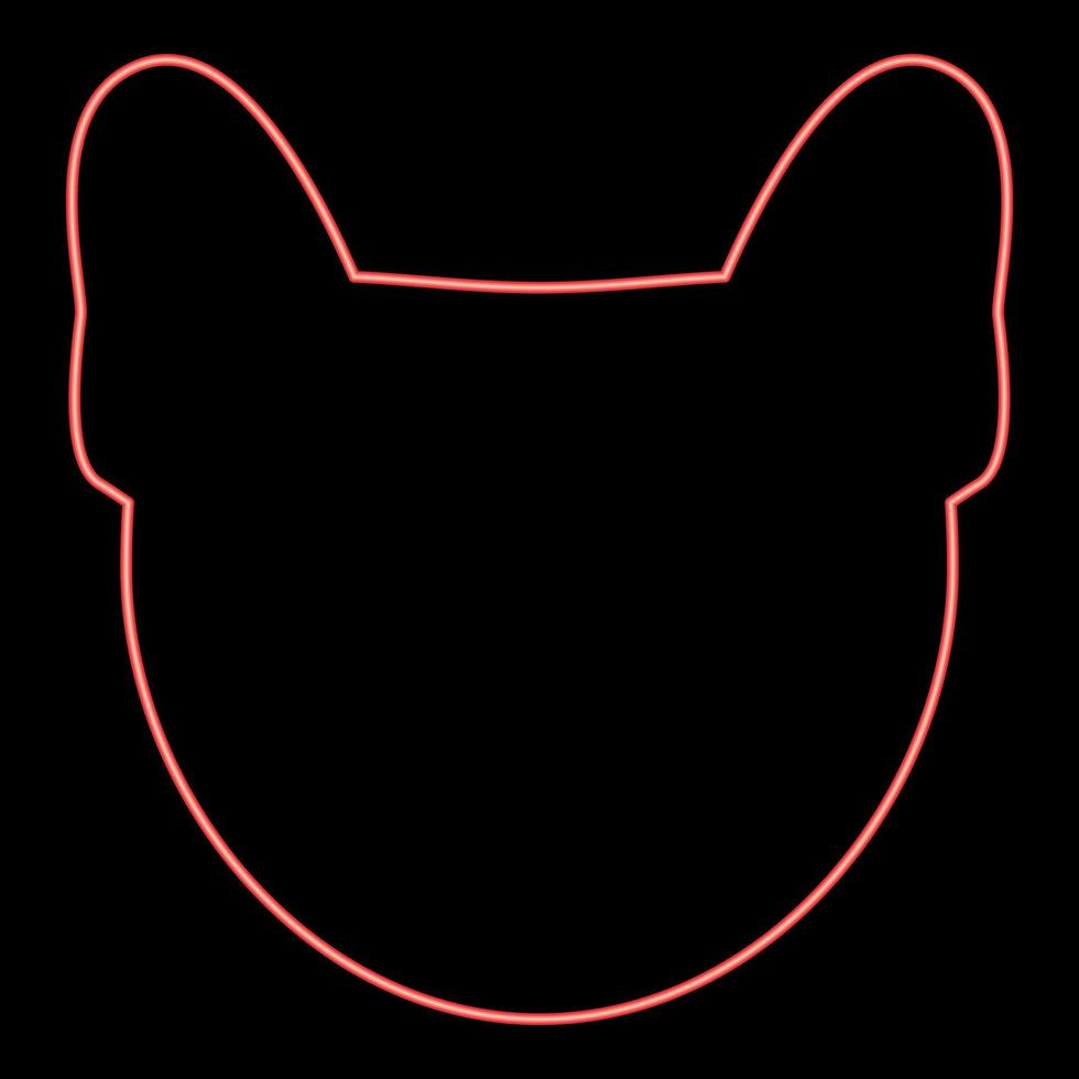 Neon dog head red color vector illustration flat style image