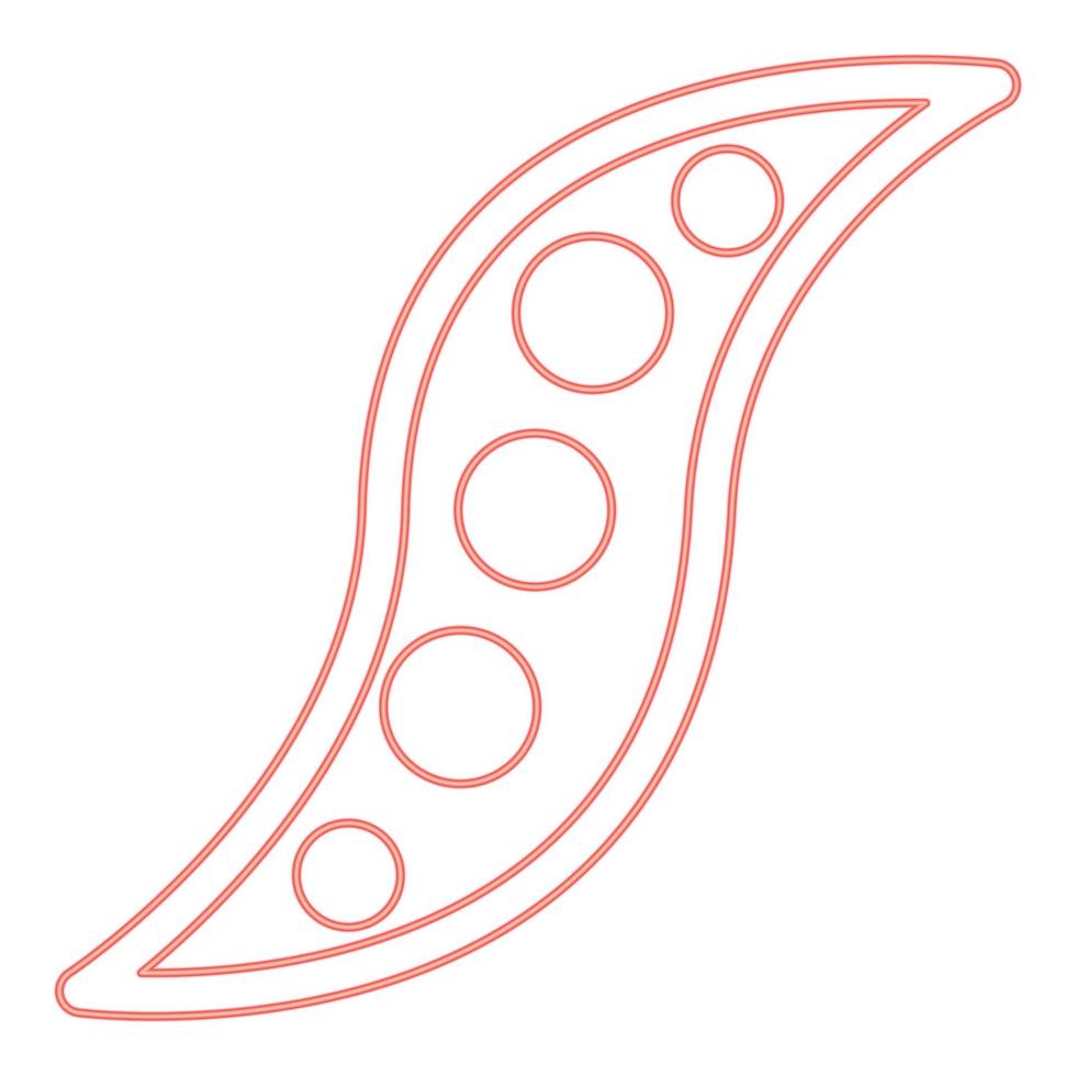 Neon bean red color vector illustration flat style image