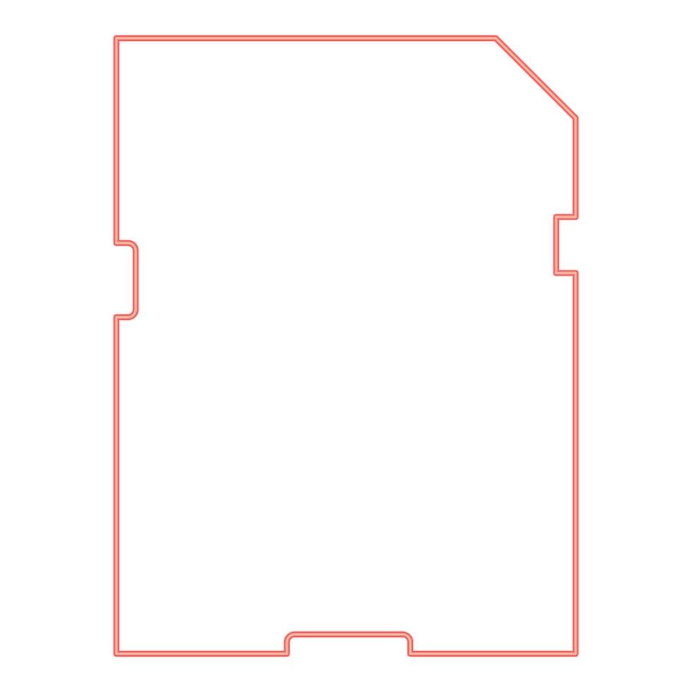 Neon memory card red color vector illustration flat style image