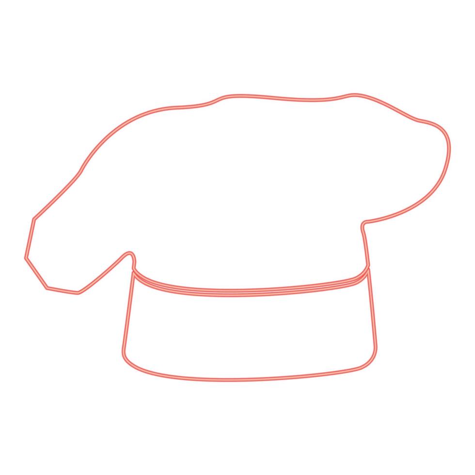 Neon chef cooking hat red color vector illustration flat style image