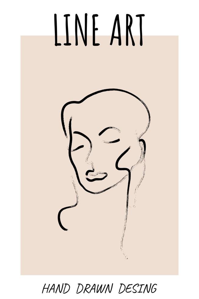 Surreal Faces Continuous line, drawing of set faces and hairstyles, fashion concept, woman's beauty, minimalist, vector illustration, pretty sexy. Contemporary portrait