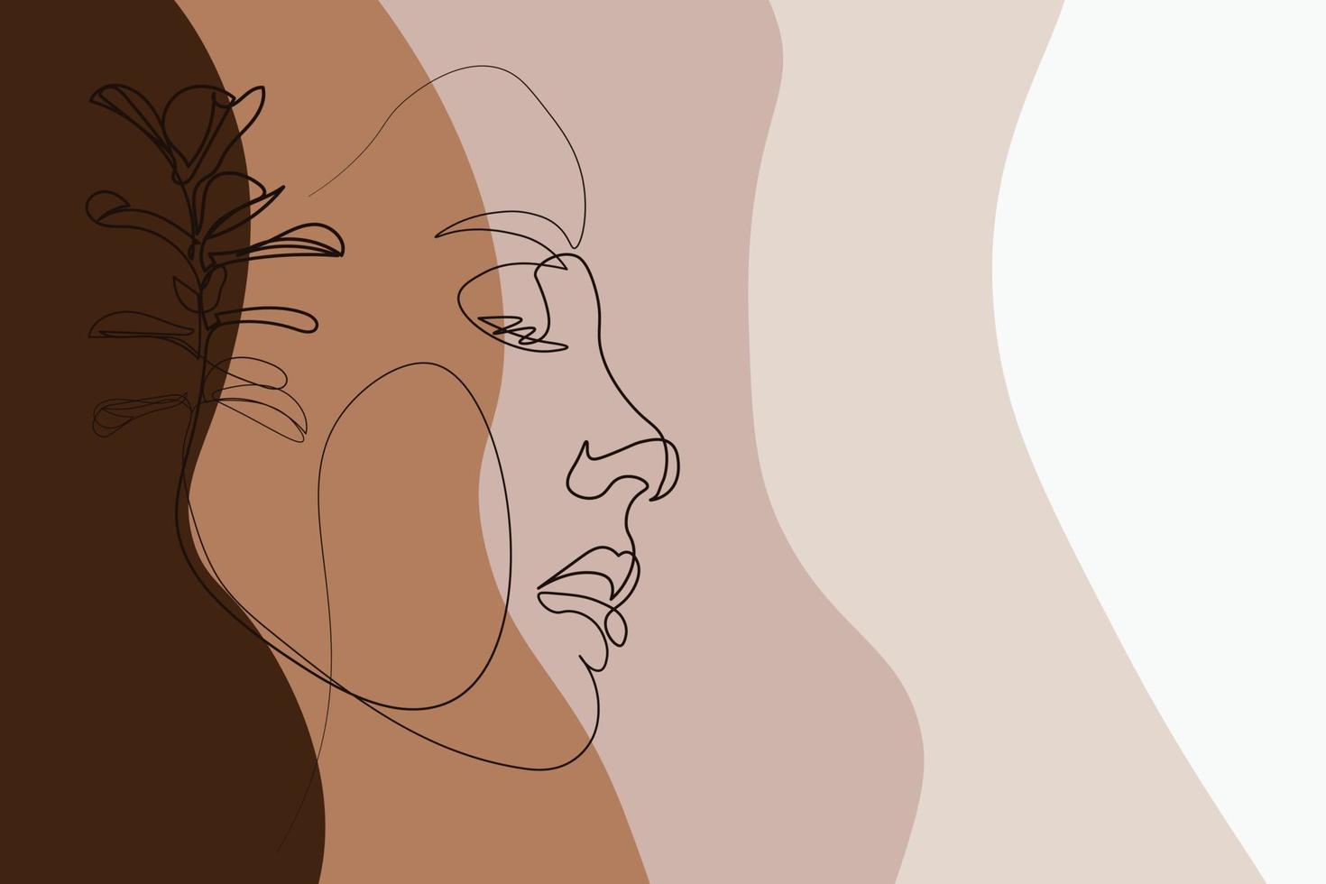 caras surrealistas línea continua, dibujo de caras y peinados, concepto de moda, belleza de la mujer, minimalista, ilustración vectorial, bastante sexy. retrato contemporáneo vector