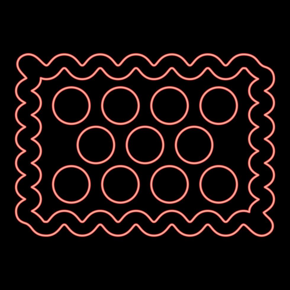 Neon cookie red color vector illustration flat style image