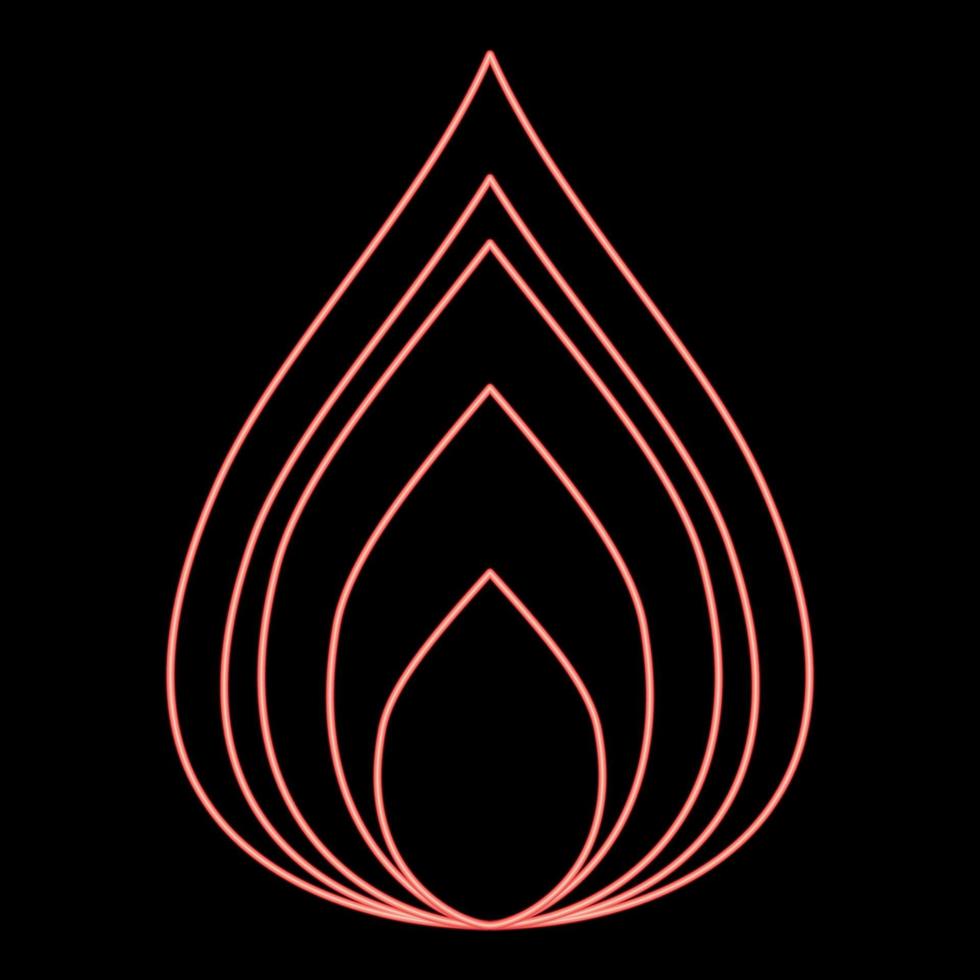 imagen de estilo plano de ilustración de vector de color rojo fuego de neón