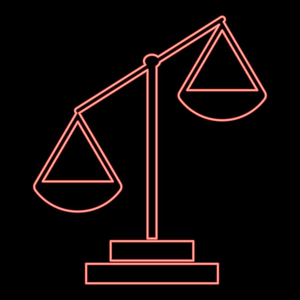 Neon law scale red color vector illustration flat style image