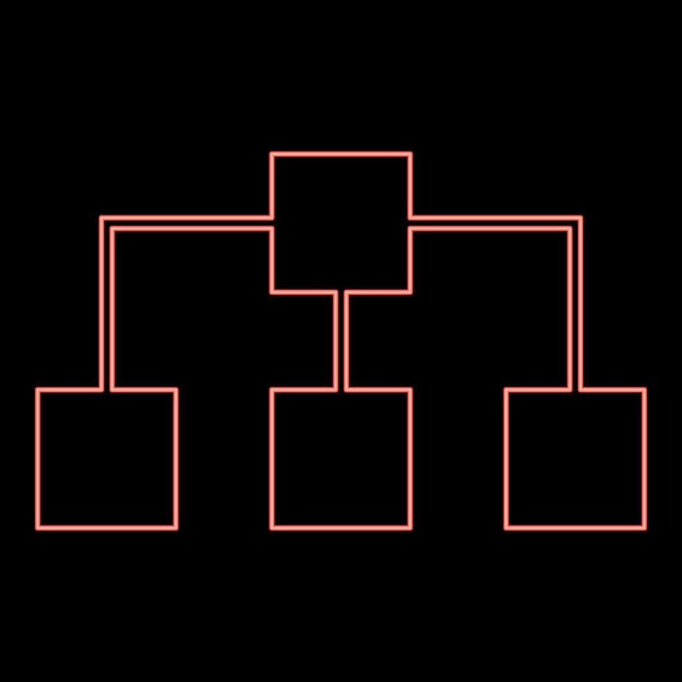 Neon network red color vector illustration flat style image