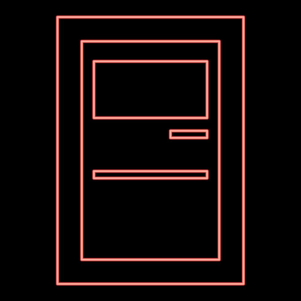 Neon service terminal red color vector illustration flat style image