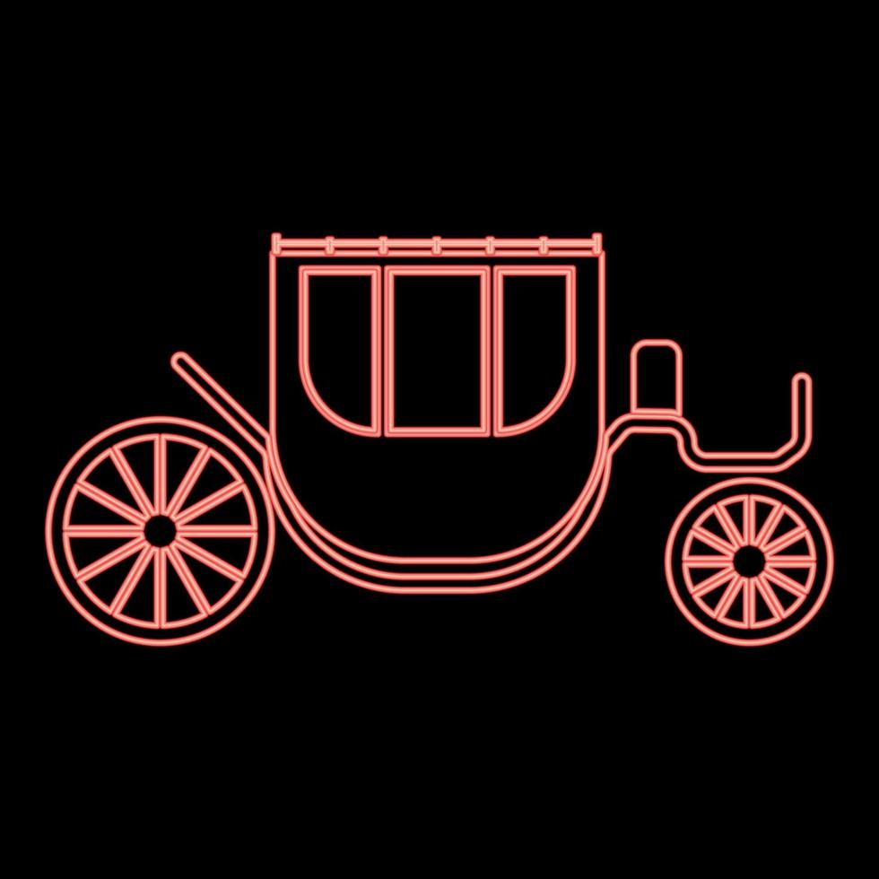 Neon carriage red color vector illustration flat style image