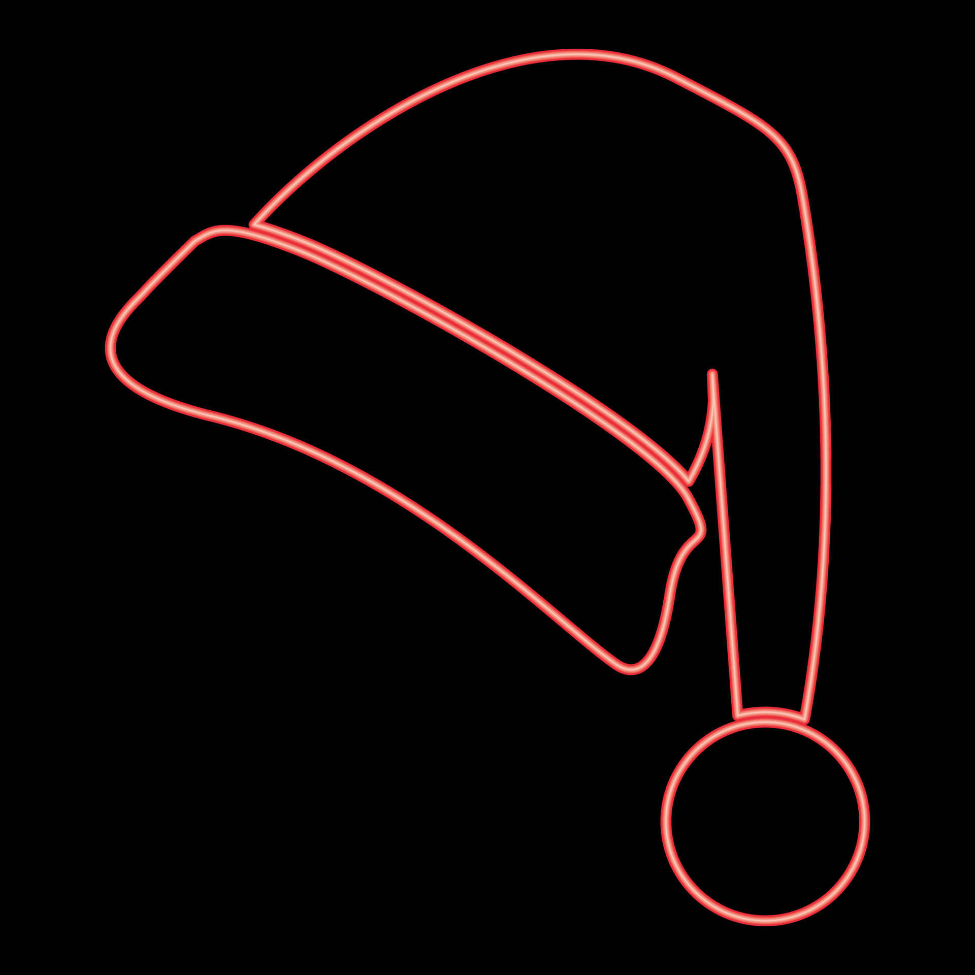 Neon santa claus christmas hat red color vector illustration image flat