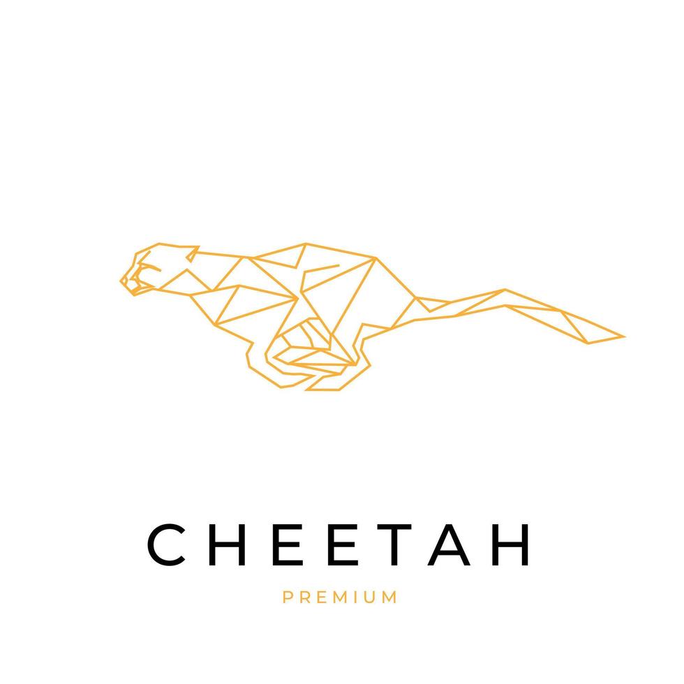 Cheetah yellow geometric line illustration logo vector