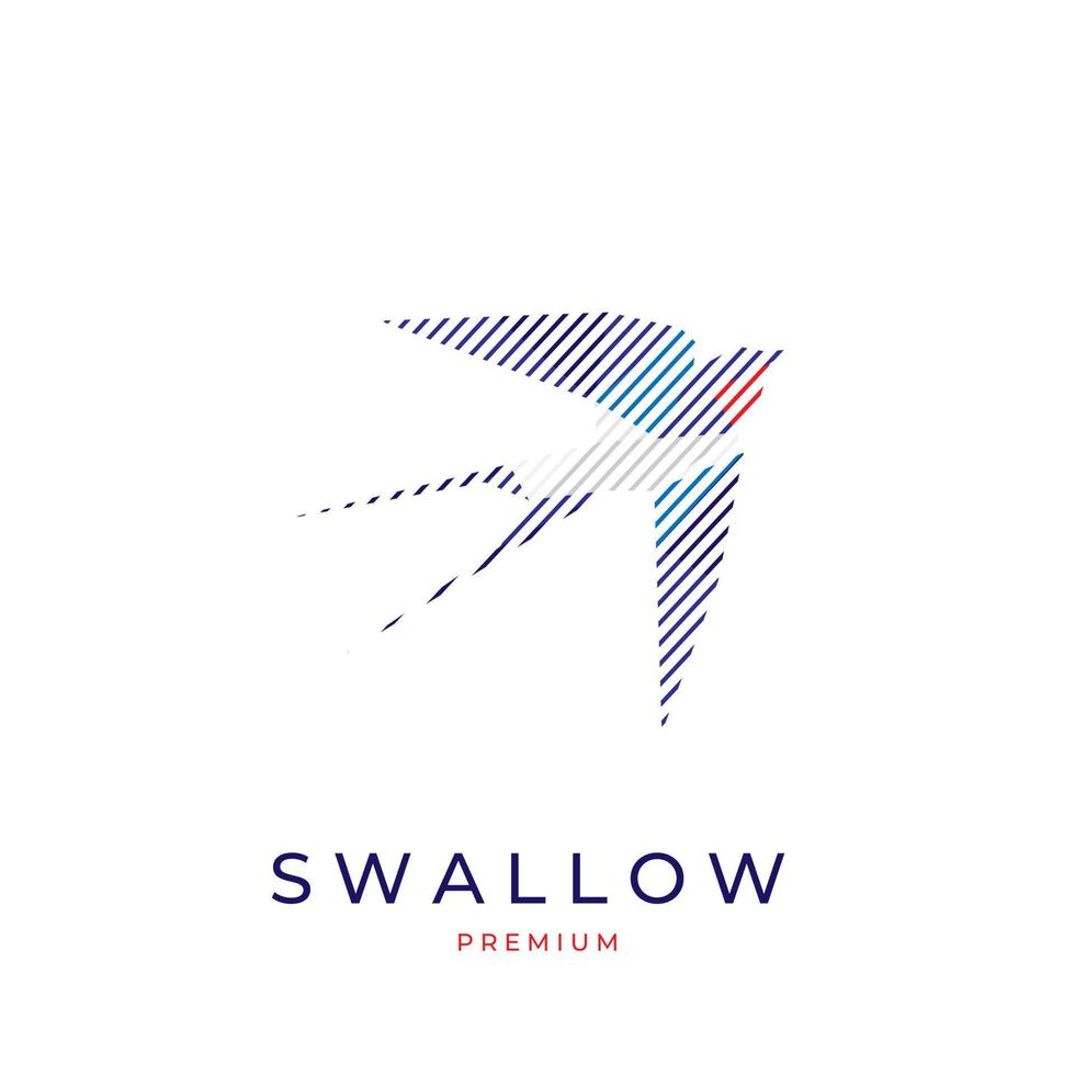 Logo illustration of the line components that make up the swallow vector