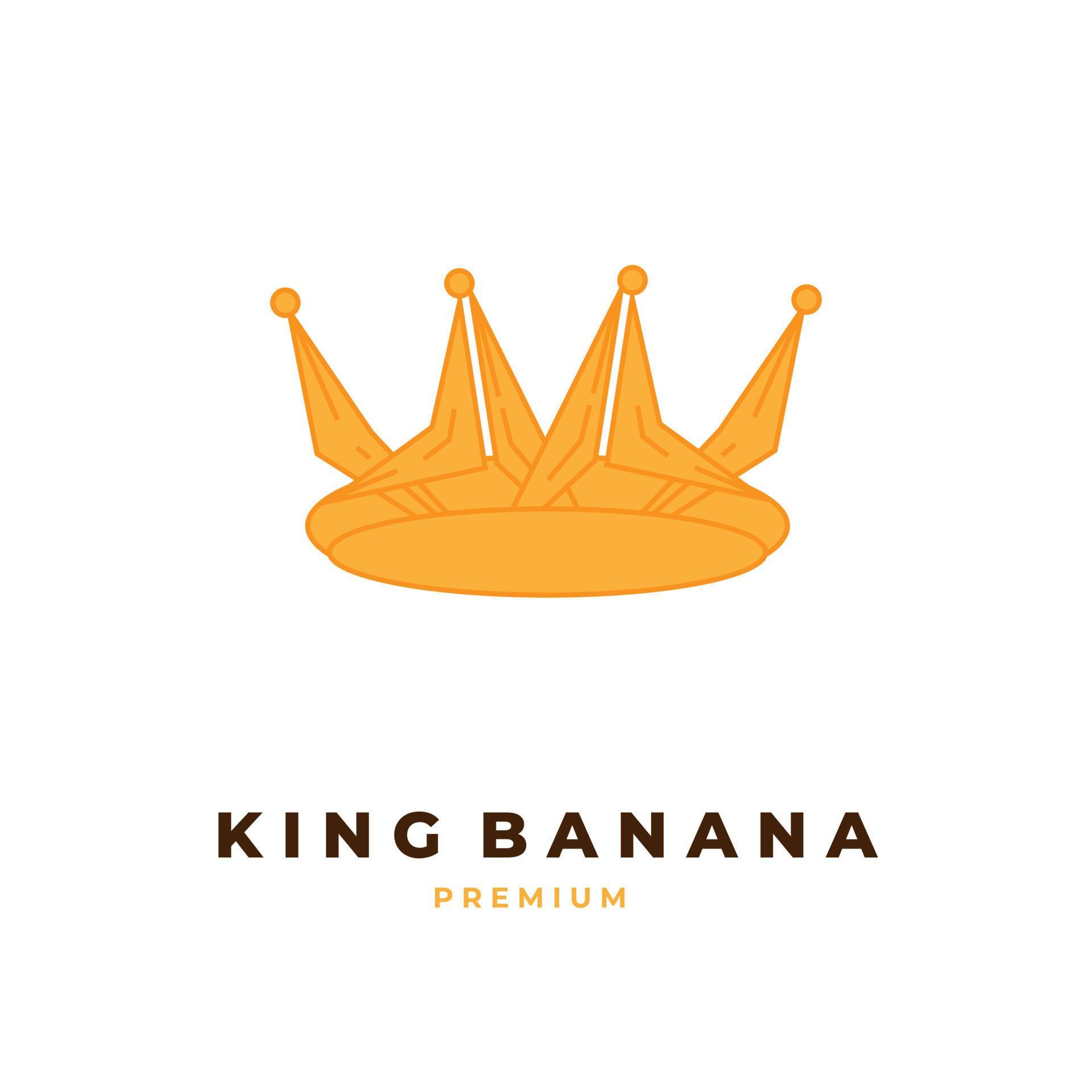 Yellow banana king crown vector illustration logo 7445839 Vector Art at