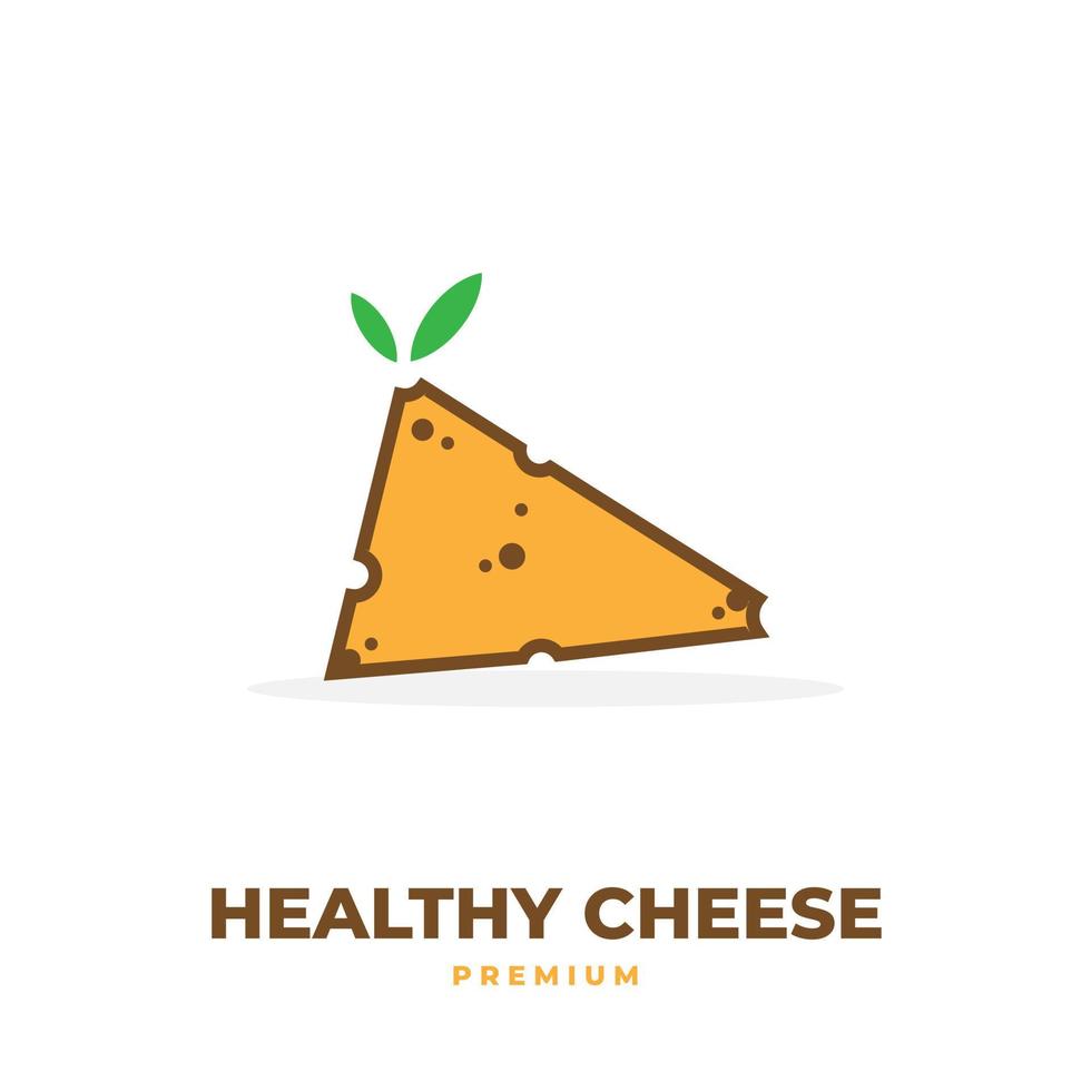 logotipo de ilustración simple de queso natural saludable vector