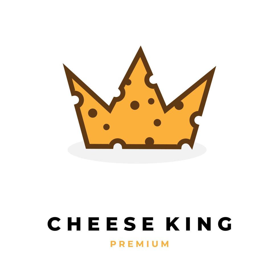 logotipo de ilustración de corona de rey de queso vector