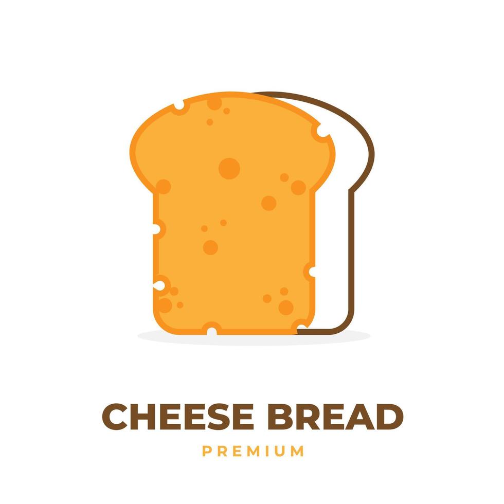 Cheese illustration logo with bread vector