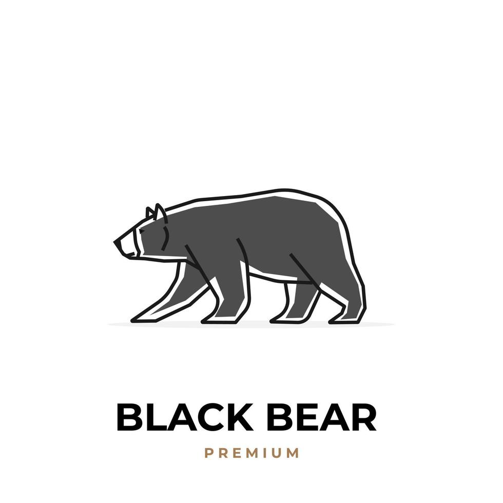 logotipo de ilustración de vector de oso negro