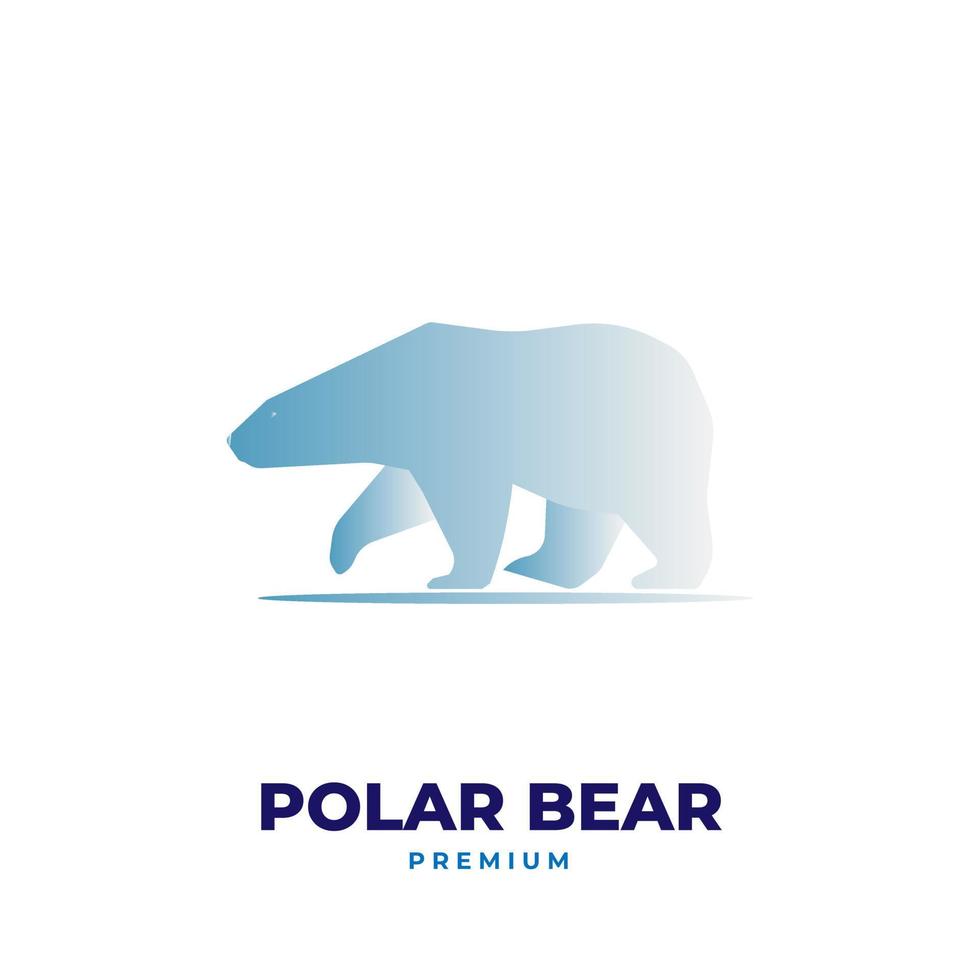 logotipo de ilustración de oso polar degradado azul vector