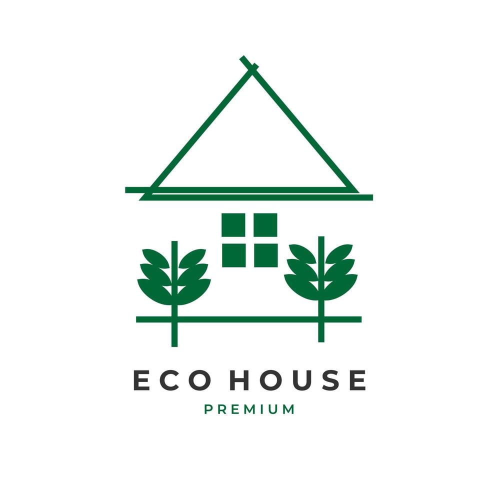 Natural green house simple illustration logo vector