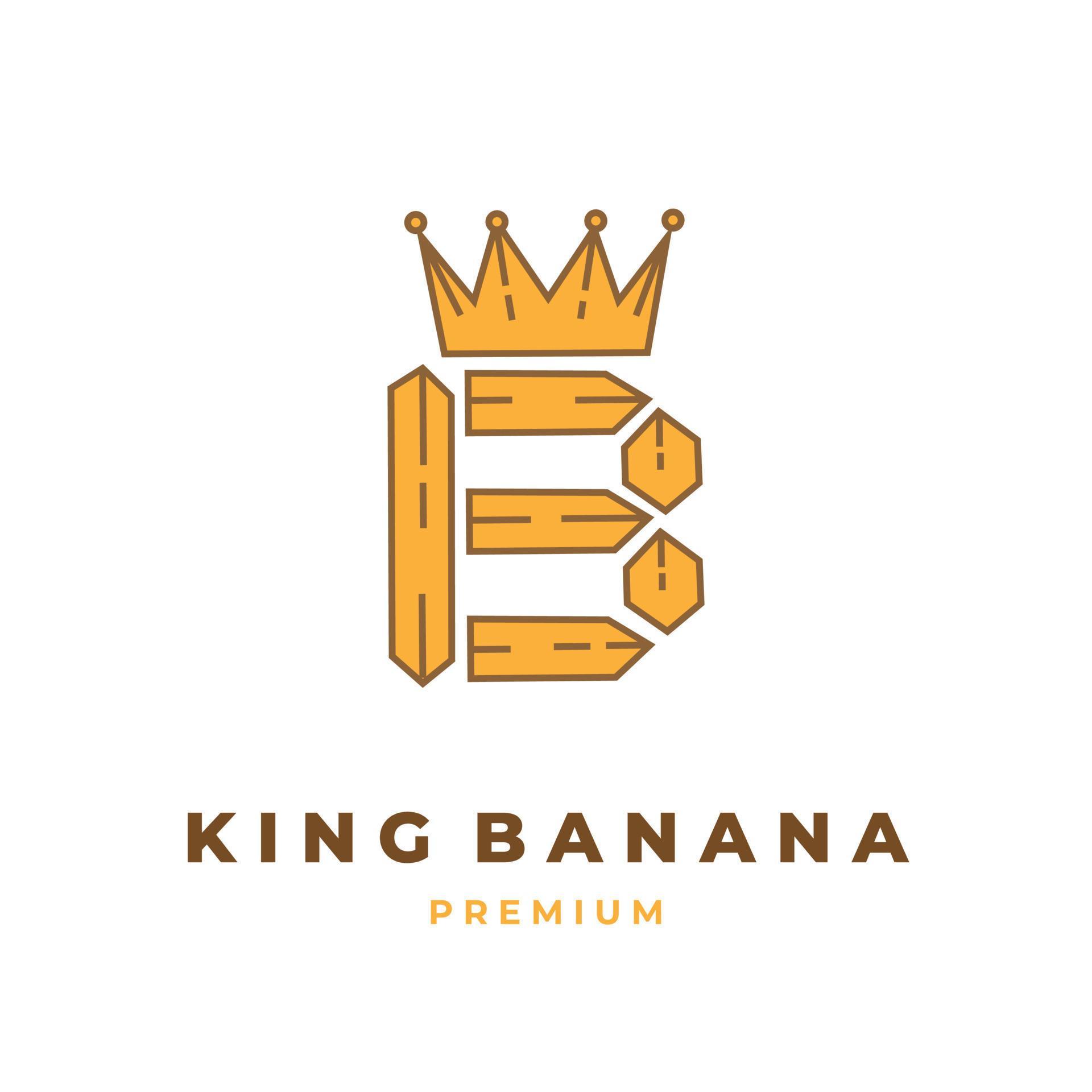 Yellow banana king vector illustration logo 7445880 Vector Art at Vecteezy