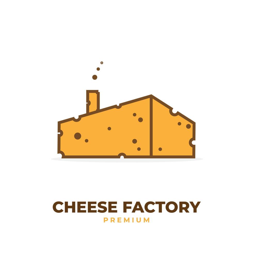 ilustración abstracta del logotipo de la fábrica de queso vector