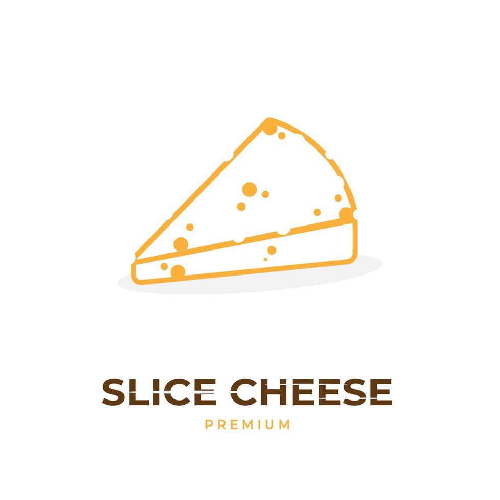 logotipo de ilustración de arte de línea de queso simple vector