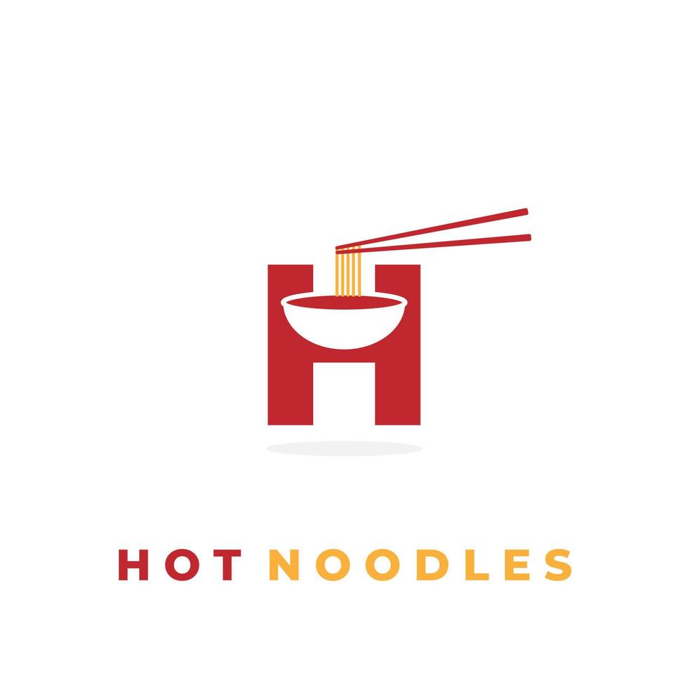 letter H illustration logo with hot bowl vector