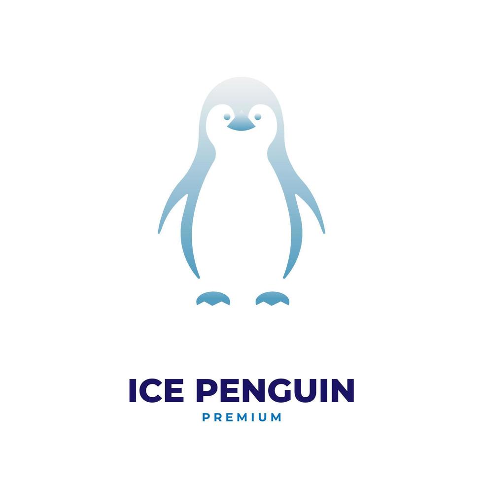 Blue gradient penguin illustration logo vector