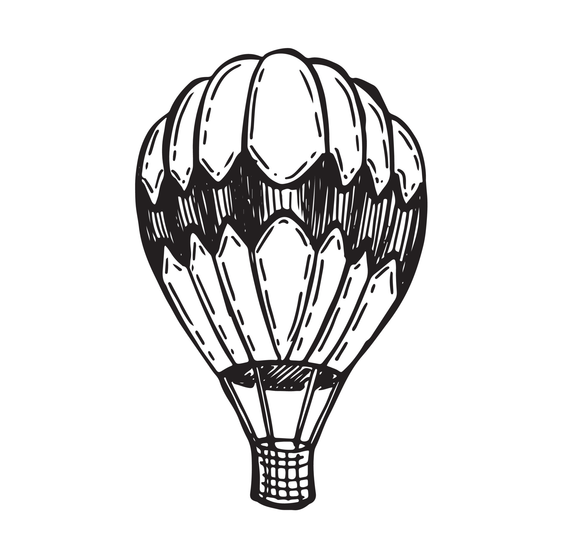 Hot air balloons flying, Hand drawn illustration. 7445908 Vector Art at ...