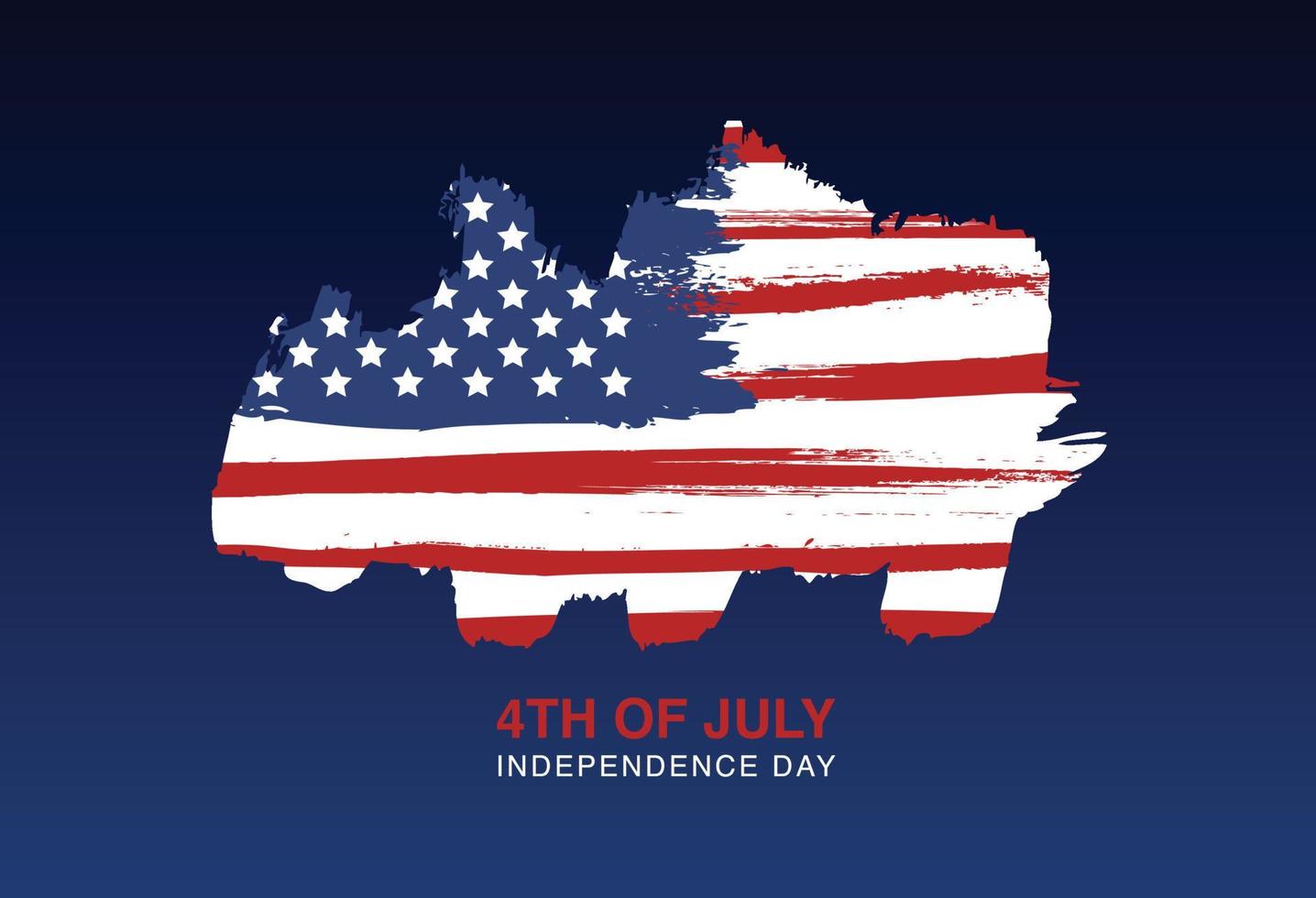 día de la independencia de los estados unidos, 4 de julio. bandera grunge de estados unidos. vector