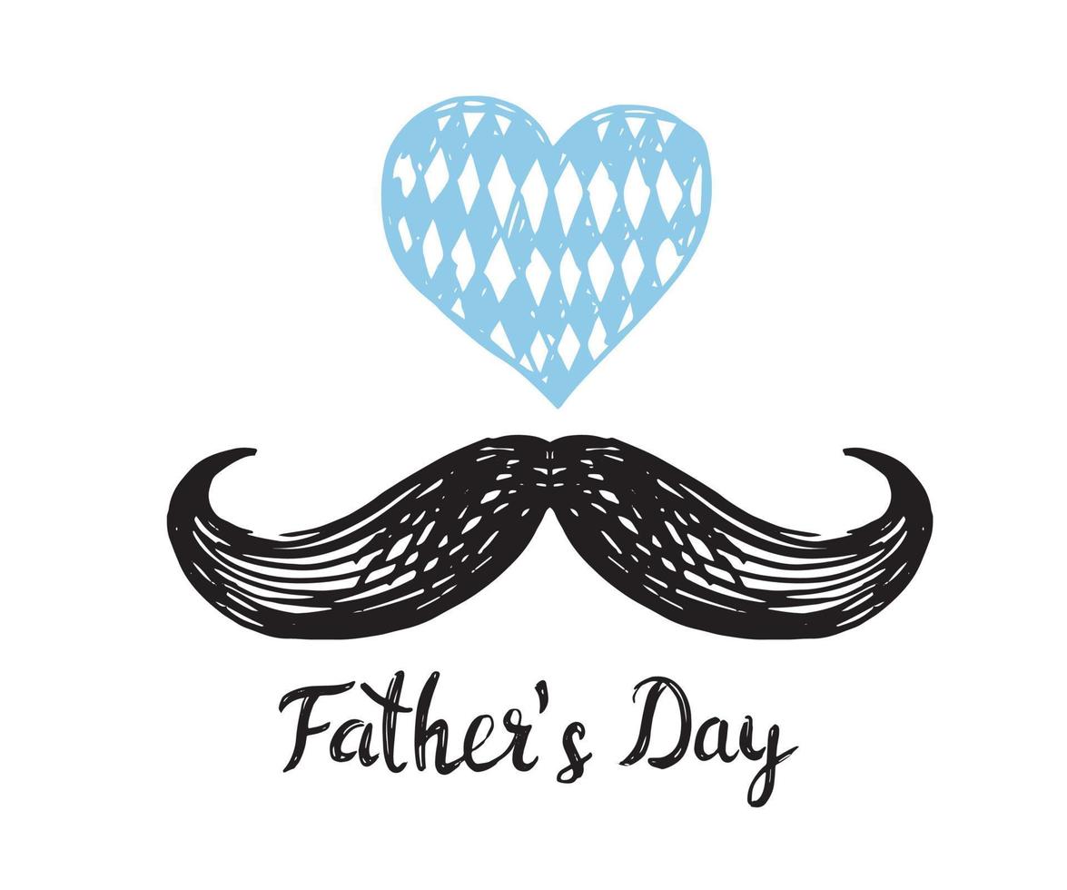 Happy Fathers Day, hand drawn style, vector illustration.