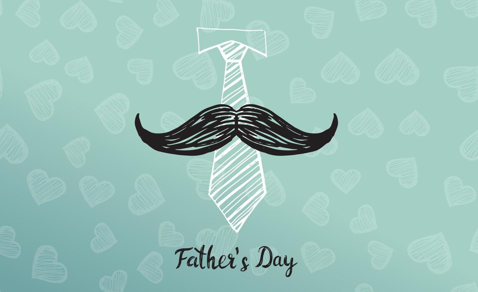 Happy Fathers Day, hand drawn style, vector illustration.