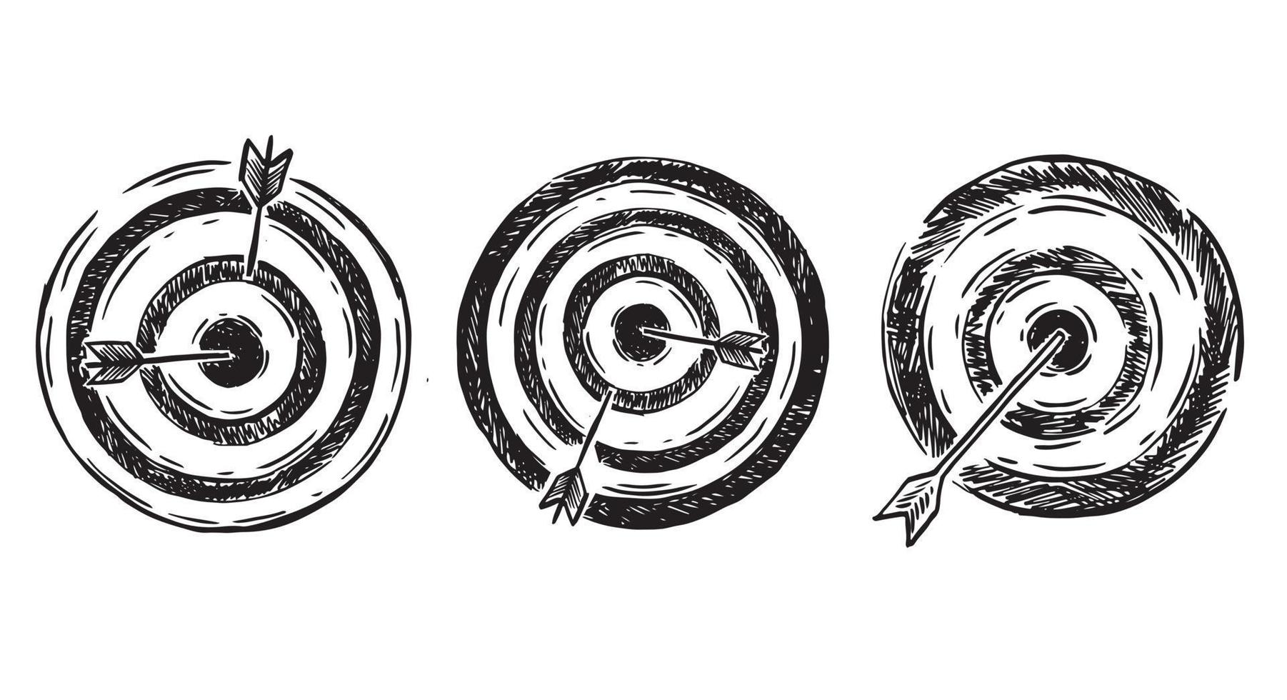 Target arrow hand drawn illustration. Vector. vector