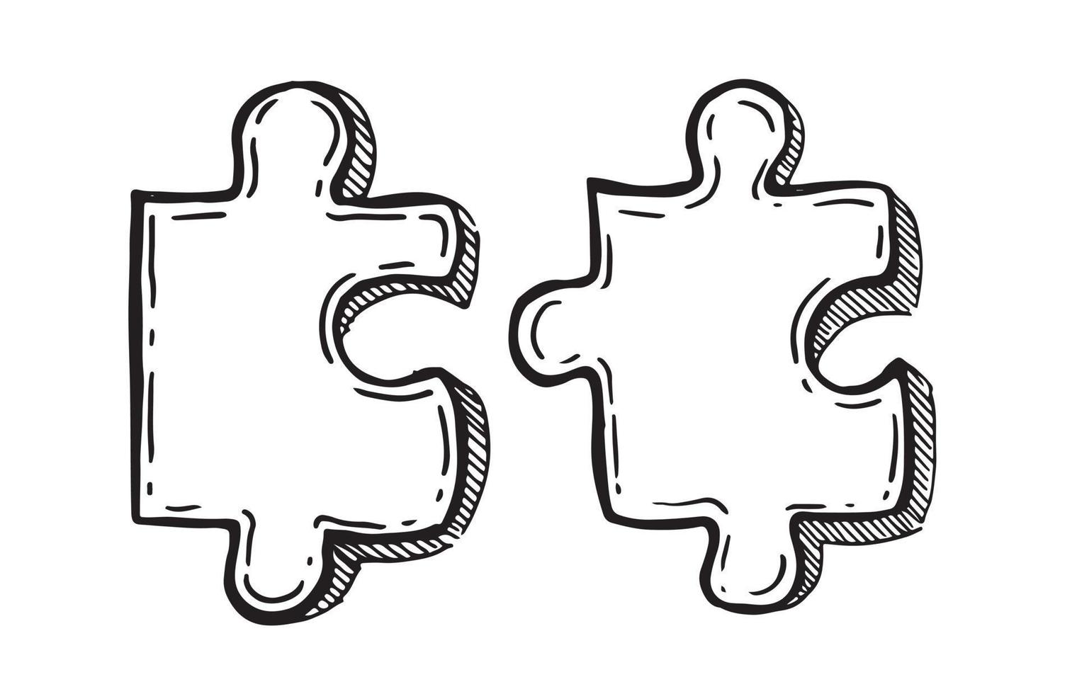 Puzzles hand drawn vector illustration.