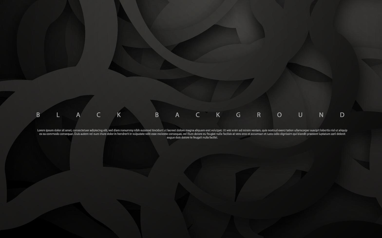 Abstract dark black papercut background vector