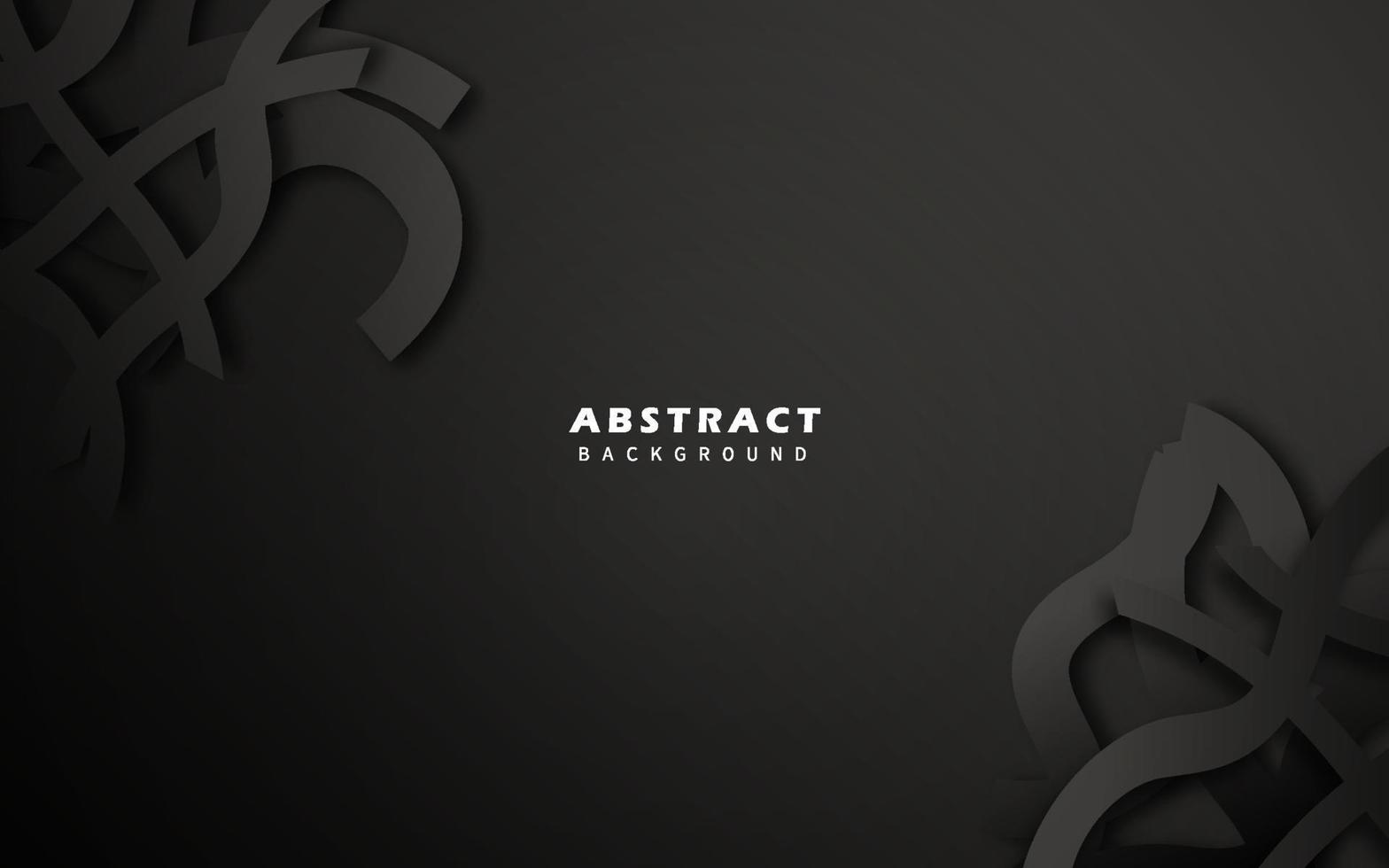 Abstract dark black papercut background vector