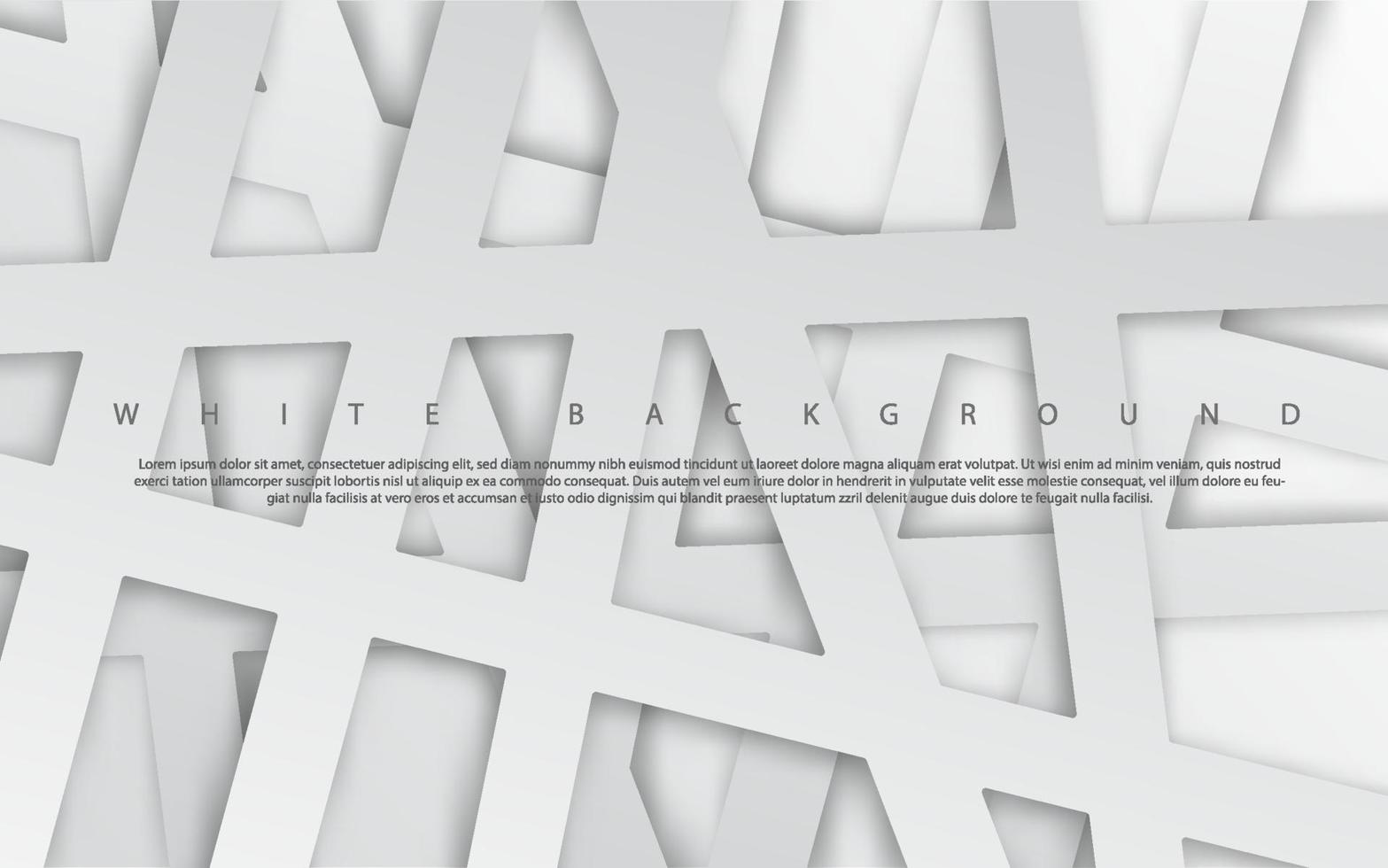 Abstract papercut white background vector