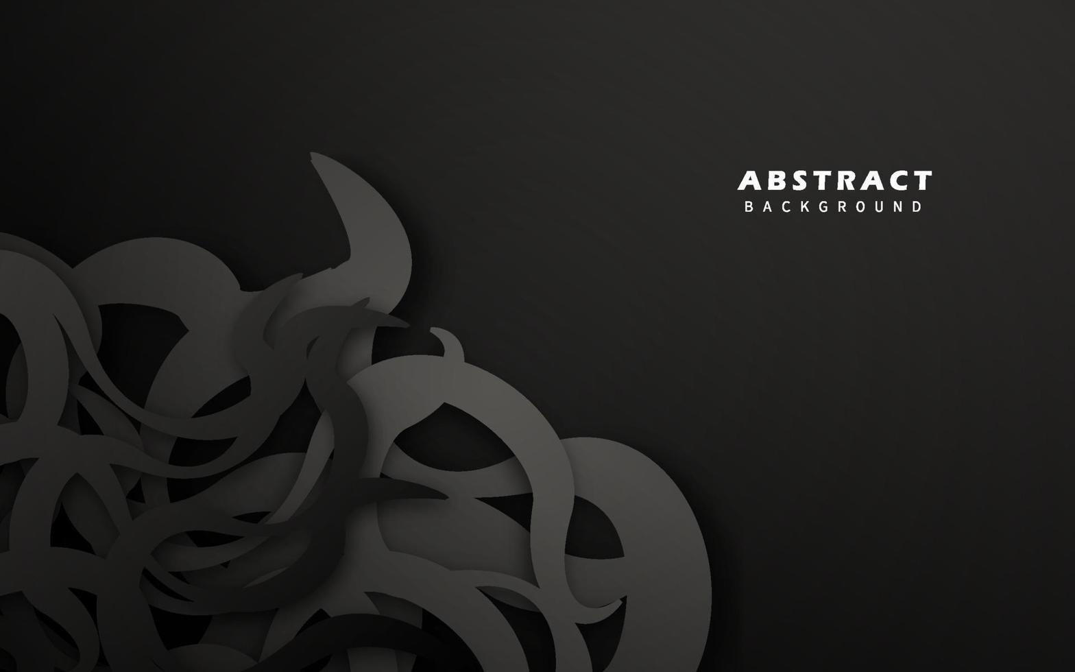 Abstract dark black papercut background vector