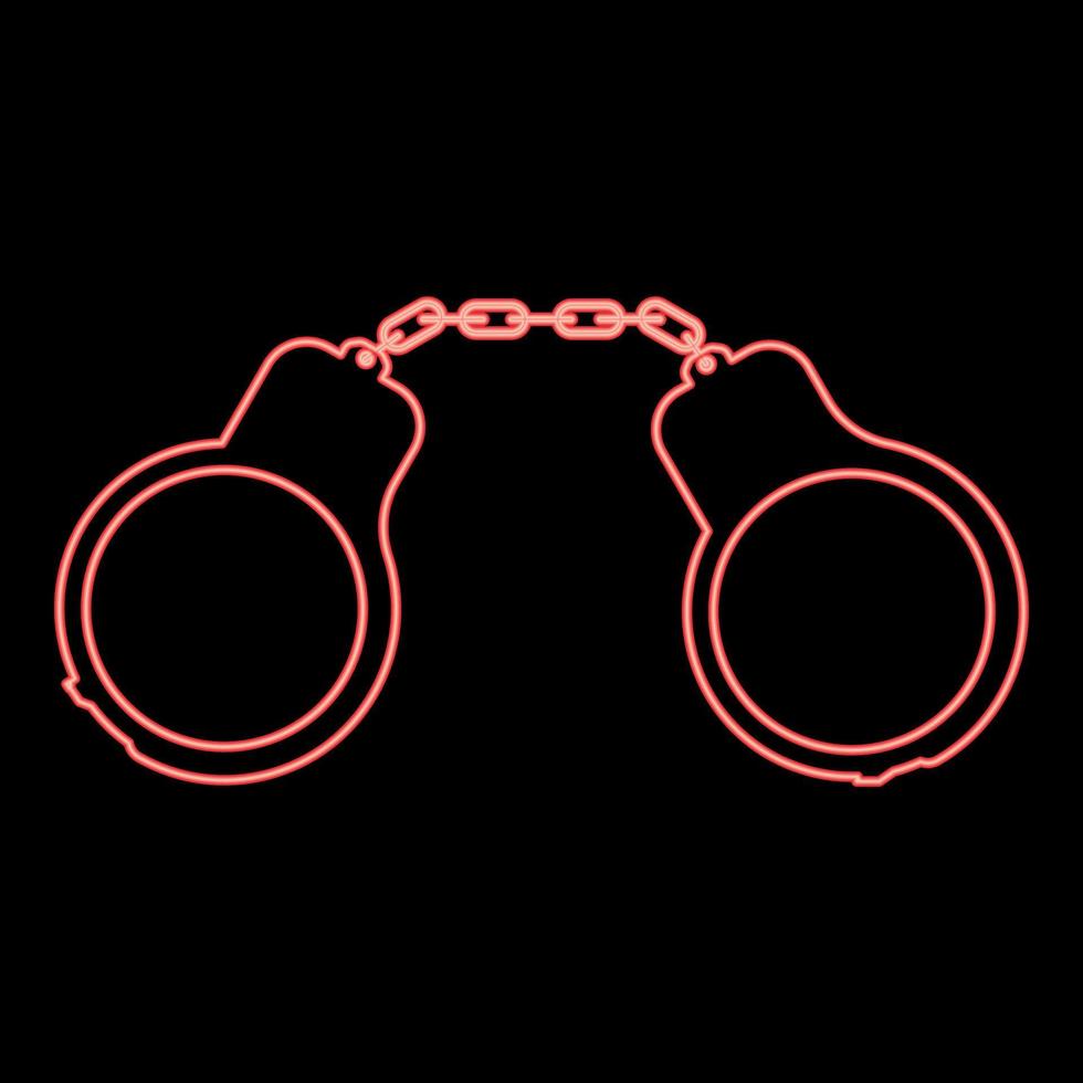 Neon handcuff red color vector illustration flat style image