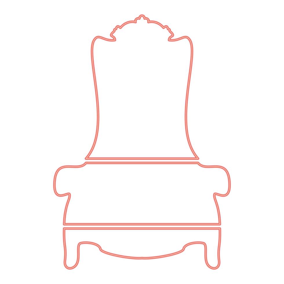 Neon throne red color vector illustration flat style image